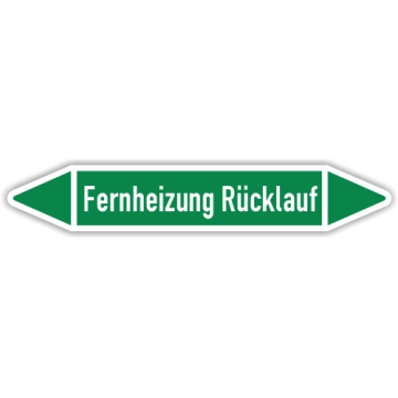Rohrleitungskennzeichen Fernheizung Rücklauf nach DIN 2403, in verschiedenen Ausführungen
