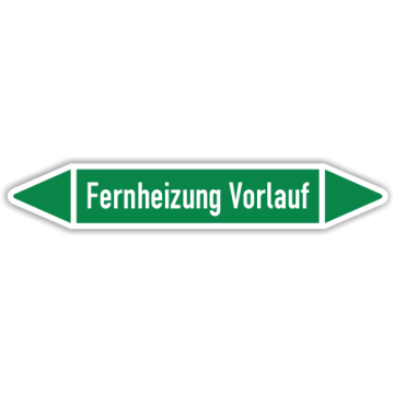 Rohrleitungskennzeichen Fernheizung Vorlauf nach DIN 2403, in verschiedenen Ausführungen