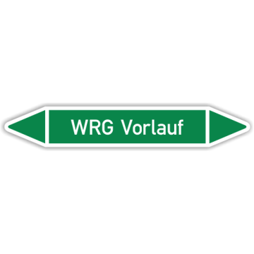 Rohrleitungskennzeichen WRG Vorlauf nach DIN 2403, in verschiedenen Ausführungen