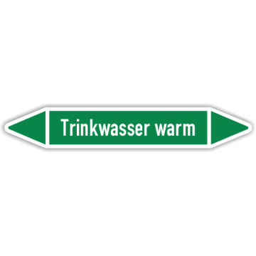 Rohrleitungskennzeichen Trinkwasser warm nach DIN 2403, in verschiedenen Ausführungen