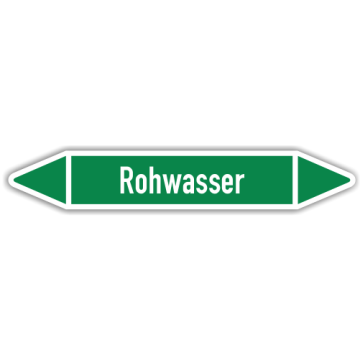 Rohrleitungskennzeichen Rohwasser nach DIN 2403, in verschiedenen Ausführungen