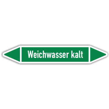 Rohrleitungskennzeichen Weichwasser kalt nach DIN 2403, in verschiedenen Ausführungen