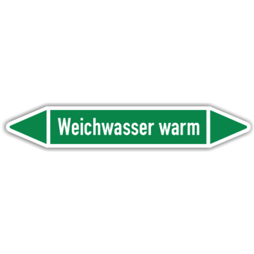 Rohrleitungskennzeichen Weichwasser warm nach DIN 2403, in verschiedenen Ausführungen