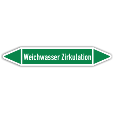 Rohrleitungskennzeichen Weichwasser Zirkulation nach DIN 2403, in verschiedenen Ausführungen