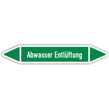 Rohrleitungskennzeichen Abwasser Entlüftung nach DIN 2403, in verschiedenen Ausführungen