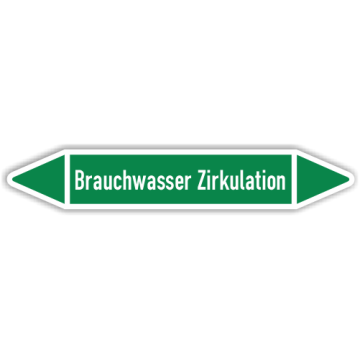 Rohrleitungskennzeichen Brauchwasser Zirkulation nach DIN 2403, in verschiedenen Ausführungen