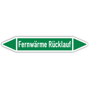 Rohrleitungskennzeichen Fernwärme Rücklauf nach DIN 2403, in verschiedenen Ausführungen