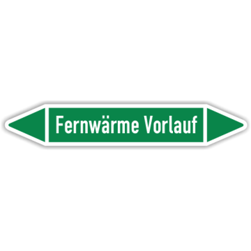 Rohrleitungskennzeichen Fernwärme Vorlauf nach DIN 2403, in verschiedenen Ausführungen