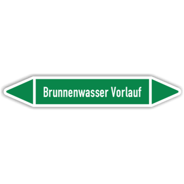 Rohrleitungskennzeichen Brunnenwasser Vorlauf nach DIN 2403, in verschiedenen Ausführungen