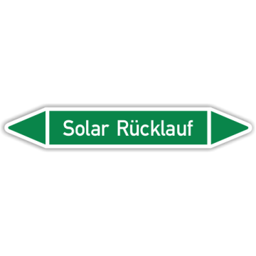 Rohrleitungskennzeichen Solar Rücklauf nach DIN 2403, in verschiedenen Ausführungen
