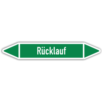 Rohrleitungskennzeichen Rücklauf nach DIN 2403, in verschiedenen Ausführungen