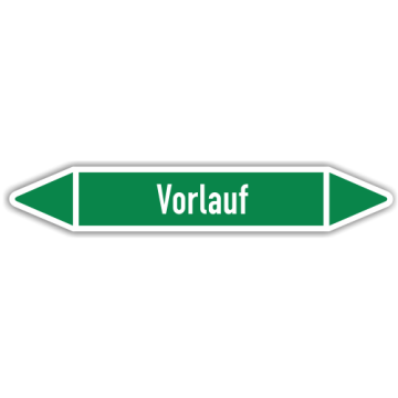Rohrleitungskennzeichen Vorlauf nach DIN 2403, in verschiedenen Ausführungen