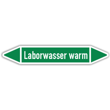 Rohrleitungskennzeichen Laborwasser warm nach DIN 2403, in verschiedenen Ausführungen