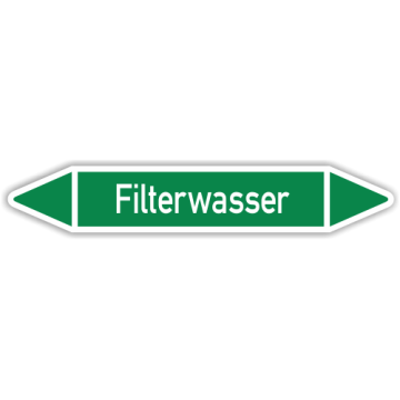 Rohrleitungskennzeichen Filterwasser nach DIN 2403, in verschiedenen Ausführungen