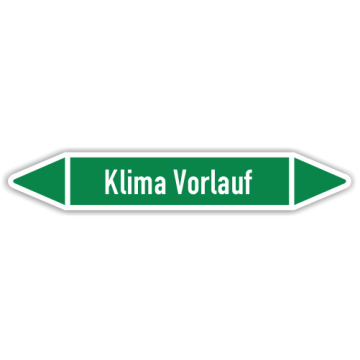 Rohrleitungskennzeichen Klima Vorlauf nach DIN 2403, in verschiedenen Ausführungen