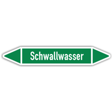 Rohrleitungskennzeichen Schwallwasser nach DIN 2403, in verschiedenen Ausführungen