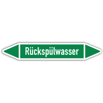 Rohrleitungskennzeichen Rückspülwasser nach DIN 2403, in verschiedenen Ausführungen