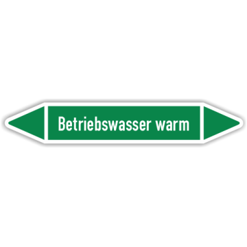 Rohrleitungskennzeichen Betriebswasser warm nach DIN 2403, in verschiedenen Ausführungen