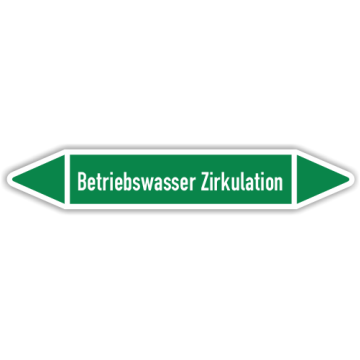 Rohrleitungskennzeichen Betriebswasser Zirkulation nach DIN 2403, in verschiedenen Ausführungen