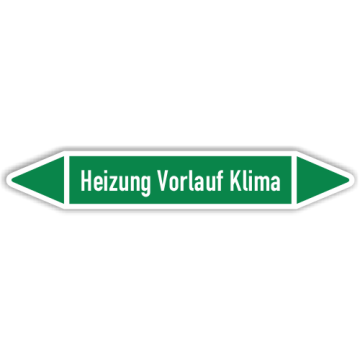Rohrleitungskennzeichen Heizung Vorlauf Klima nach DIN 2403, in verschiedenen Ausführungen