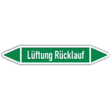 Rohrleitungskennzeichen Lüftung Rücklauf nach DIN 2403, in verschiedenen Ausführungen