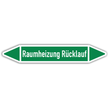Rohrleitungskennzeichen Raumheizung Rücklauf nach DIN 2403, in verschiedenen Ausführungen