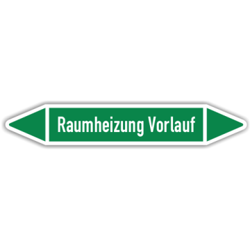 Rohrleitungskennzeichen Raumheizung Vorlauf nach DIN 2403, in verschiedenen Ausführungen