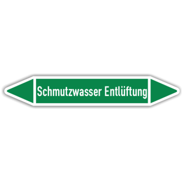 Rohrleitungskennzeichen Schmutzwasser Entlüftung nach DIN 2403, in verschiedenen Ausführungen