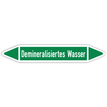Rohrleitungskennzeichen Demineralisiertes Wasser nach DIN 2403, in verschiedenen Ausführungen