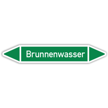 Rohrleitungskennzeichen Brunnenwasser nach DIN 2403, in verschiedenen Ausführungen