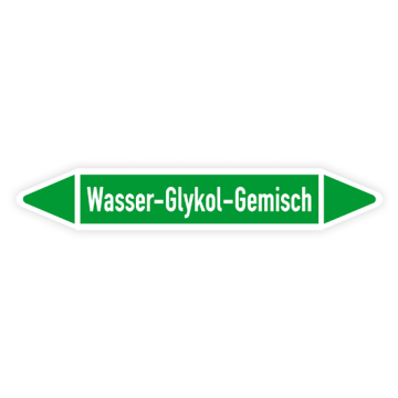 Rohrleitungskennzeichen Wasser-Glykol-Gemisch nach DIN 2403, in verschiedenen Ausführungen