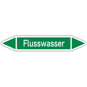 Rohrleitungskennzeichen Flusswasser nach DIN 2403, in verschiedenen Ausführungen