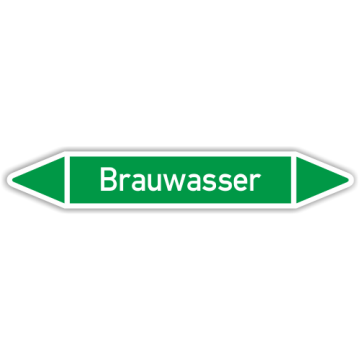 Rohrleitungskennzeichen Brauwasser nach DIN 2403, in verschiedenen Ausführungen