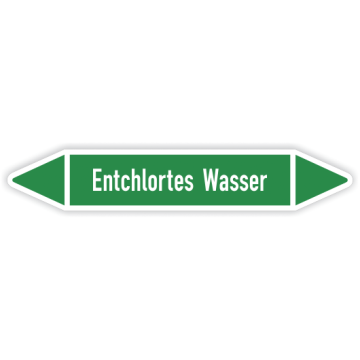 Rohrleitungskennzeichen Entchlortes Wasser nach DIN 2403, in verschiedenen Ausführungen