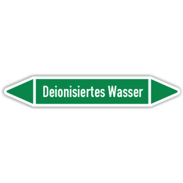 Rohrleitungskennzeichen Deionisiertes Wasser nach DIN 2403, in verschiedenen Ausführungen