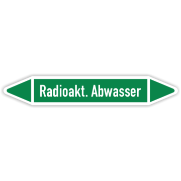 Rohrleitungskennzeichen Radioakt. Abwasser nach DIN 2403, in verschiedenen Ausführungen