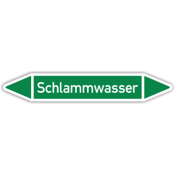 Rohrleitungskennzeichen Schlammwasser nach DIN 2403, in verschiedenen Ausführungen