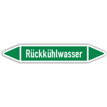 Rohrleitungskennzeichen Rückkühlwasser nach DIN 2403, in verschiedenen Ausführungen