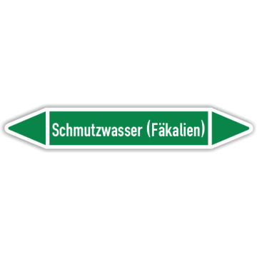 Rohrleitungskennzeichen Schmutzwasser (Fäkalien) nach DIN 2403, in verschiedenen Ausführungen
