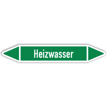 Rohrleitungskennzeichen Heizwasser nach DIN 2403, in verschiedenen Ausführungen