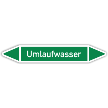 Rohrleitungskennzeichen Umlaufwasser nach DIN 2403, in verschiedenen Ausführungen