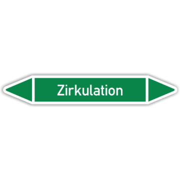 Rohrleitungskennzeichen Zirkulation nach DIN 2403, in verschiedenen Ausführungen