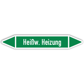 Rohrleitungskennzeichen Heißw. Heizung nach DIN 2403, in verschiedenen Ausführungen