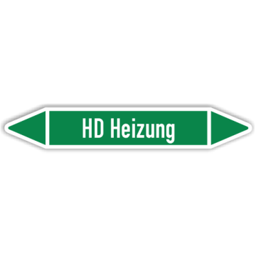 Rohrleitungskennzeichen HD Heizung nach DIN 2403, in verschiedenen Ausführungen