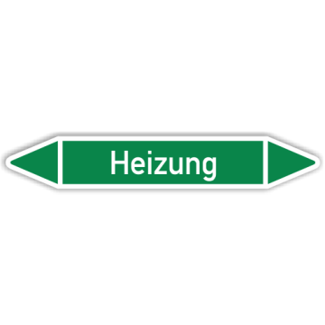 Rohrleitungskennzeichen Heizung nach DIN 2403, in verschiedenen Ausführungen