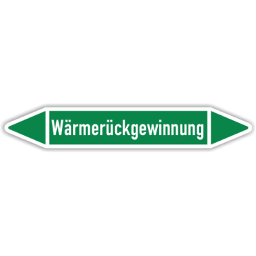 Rohrleitungskennzeichen Wärmerückgewinnung nach DIN 2403, in verschiedenen Ausführungen
