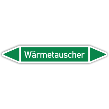 Rohrleitungskennzeichen Wärmetauscher nach DIN 2403, in verschiedenen Ausführungen
