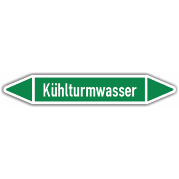 Rohrleitungskennzeichen Kühlturmwasser nach DIN 2403, in verschiedenen Ausführungen