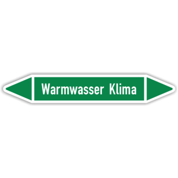 Rohrleitungskennzeichen Warmwasser Klima nach DIN 2403, in verschiedenen Ausführungen