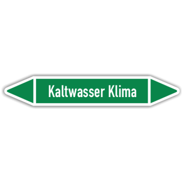 Rohrleitungskennzeichen Kaltwasser Klima nach DIN 2403, in verschiedenen Ausführungen